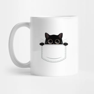 CAT IN A POCKET- BLACK CAT Mug